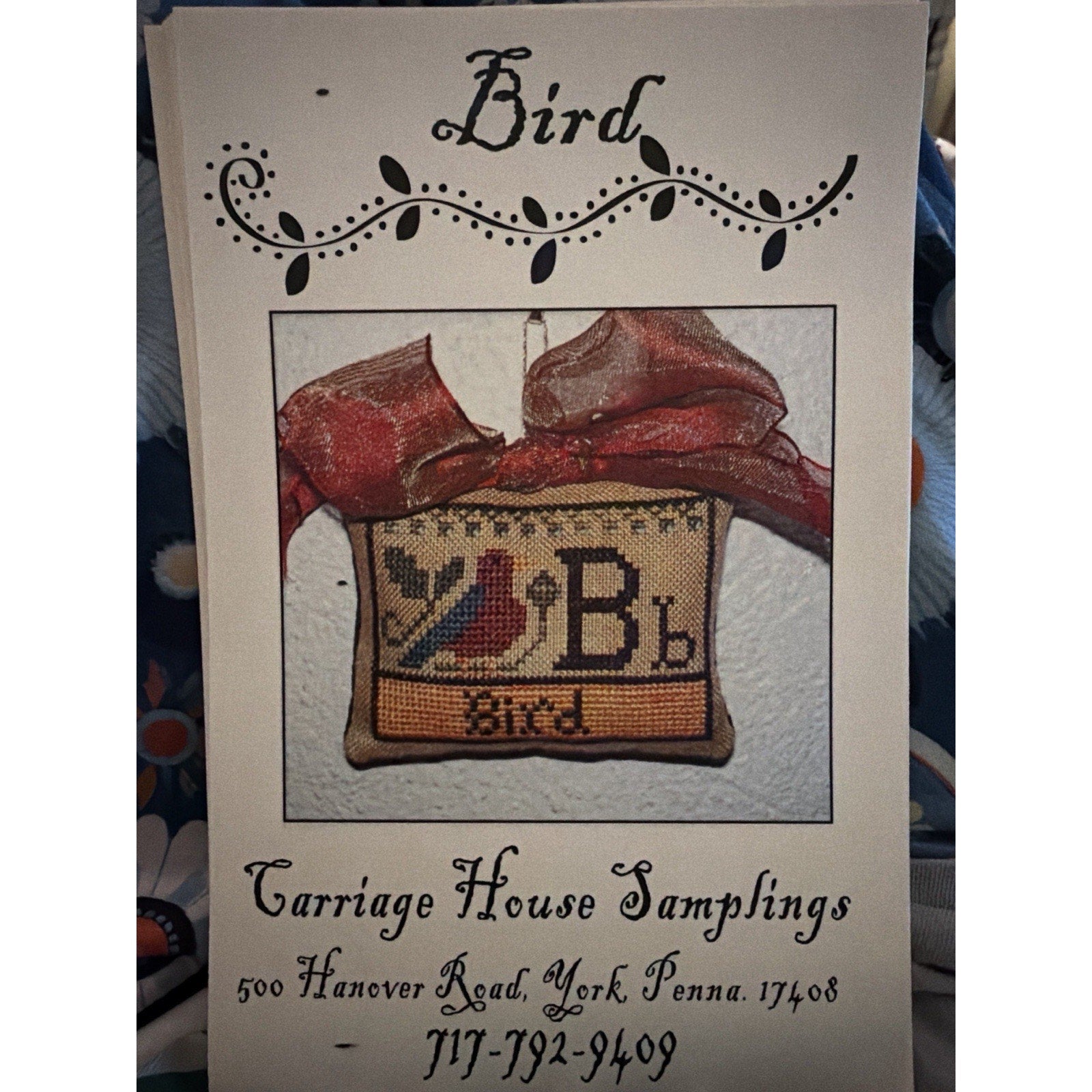 Carriage House Samplings Bird Pattern Primitive 51x36 Cross Stitch