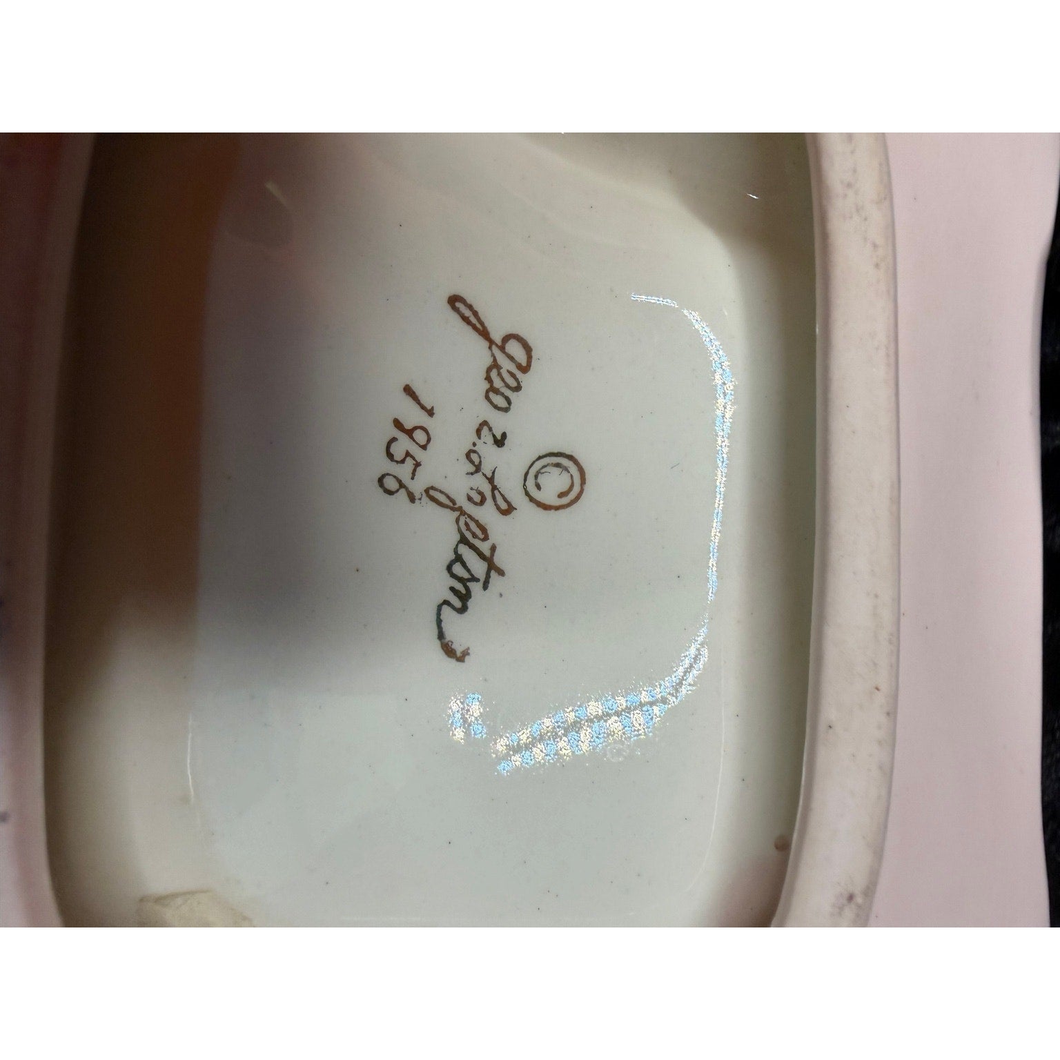 Vintage Lefton Pink Wheat Vanity Set 3 Piece Trinket Box Dresser Tray 1956