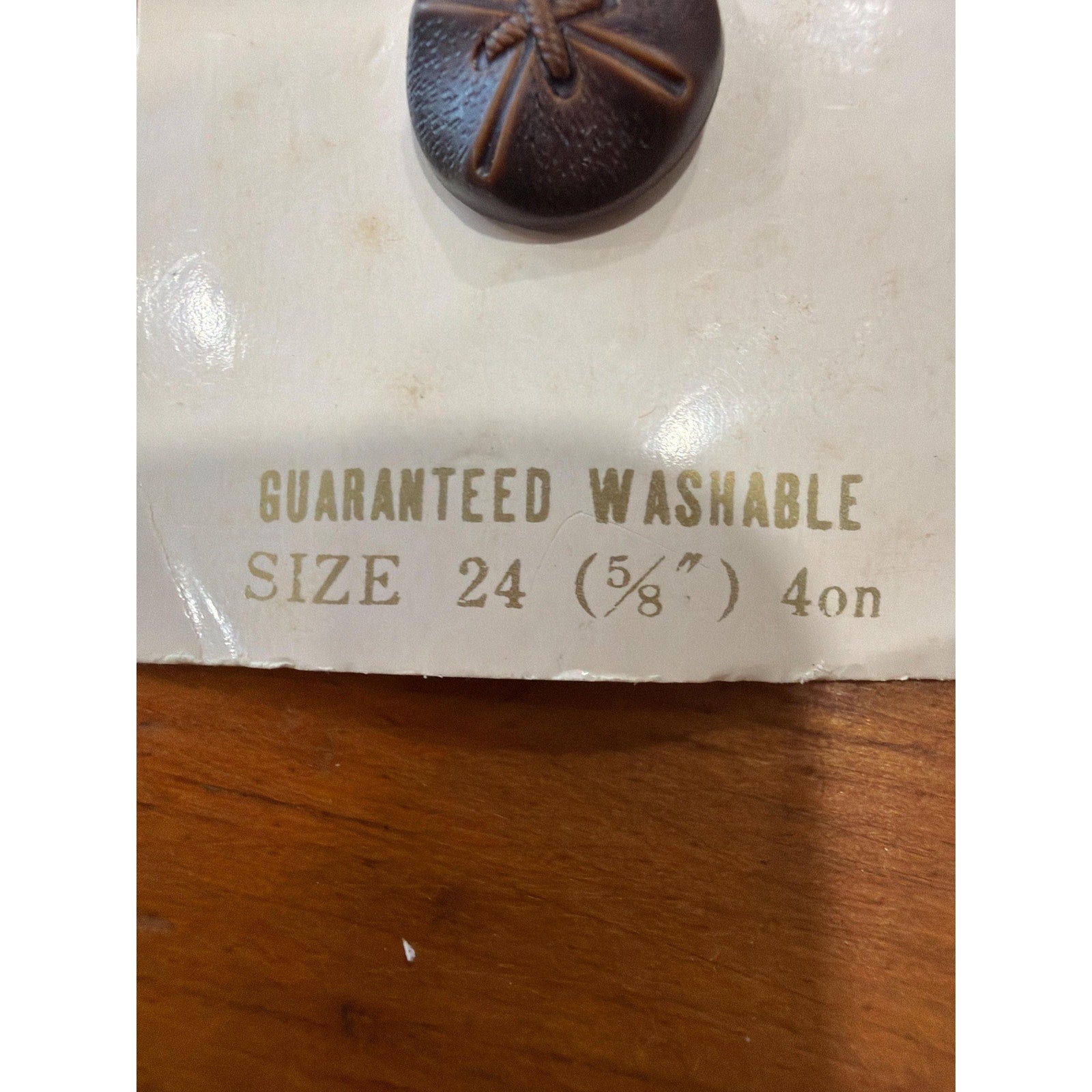 Vintage Costumakers Buttons: Rustic Brown Leather-Look Starburst (Size 24)