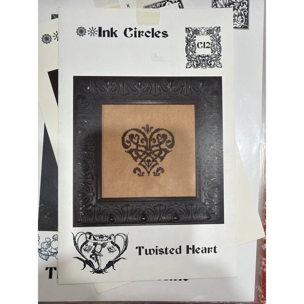 Ink Circles Twisted Heart Cross Stitch Pattern Never Opened