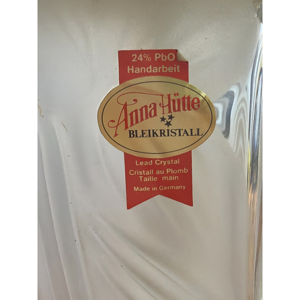 Anna Hütte German Lead Crystal Lamps Pair Hand Cut 24% PbO NOS Vintage