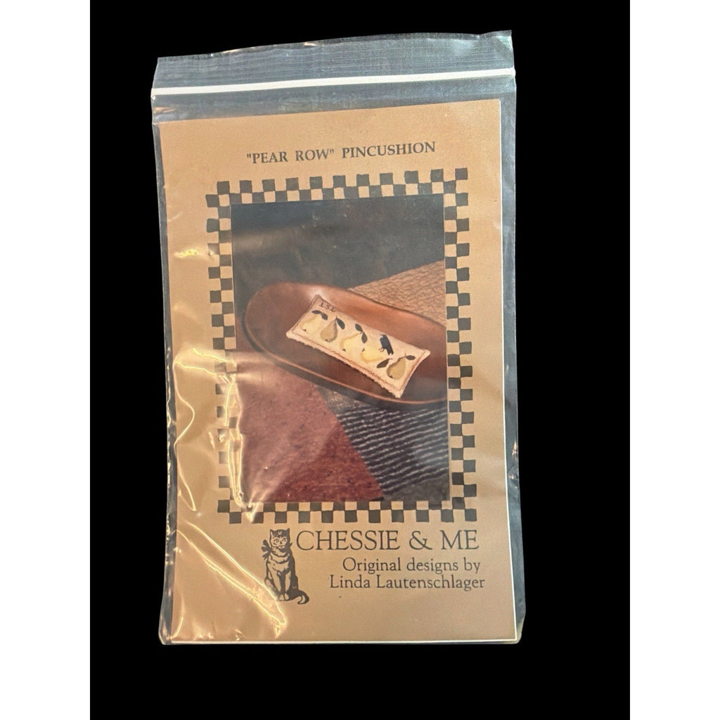 Chessie & Me Pear Row Pincushion Kit Pattern Linen Wool Primitive Stitchery