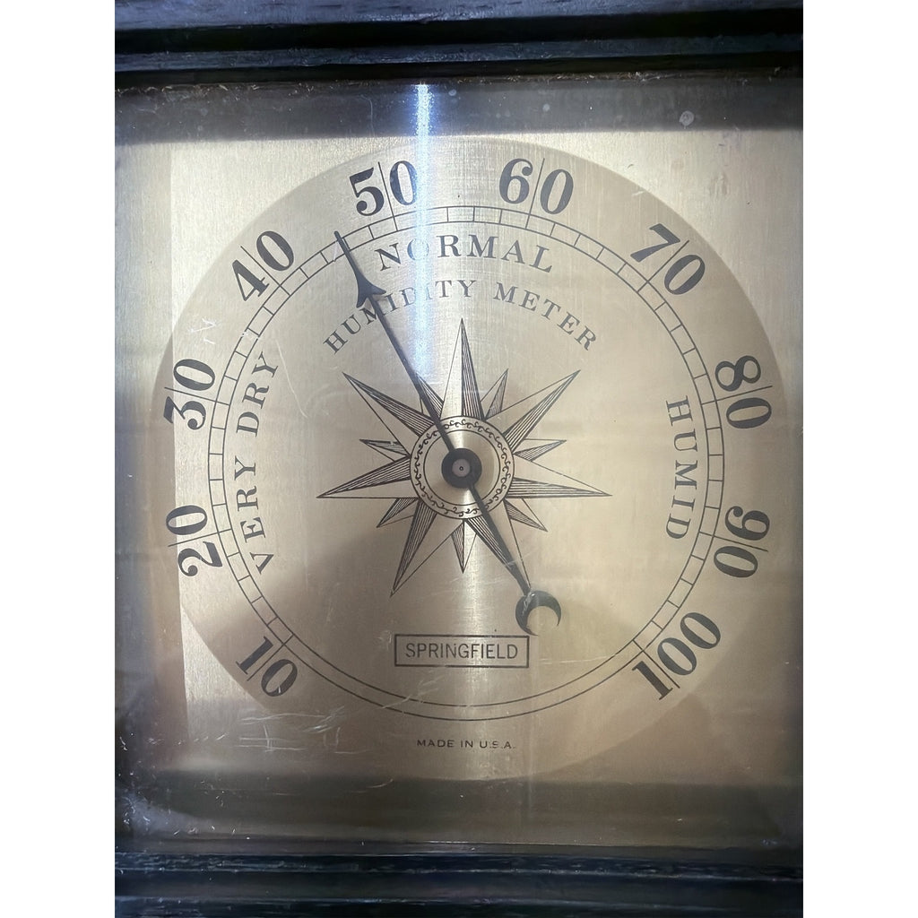 Vintage Springfield Weather Station Barometer Thermometer Hygrometer Wood USA