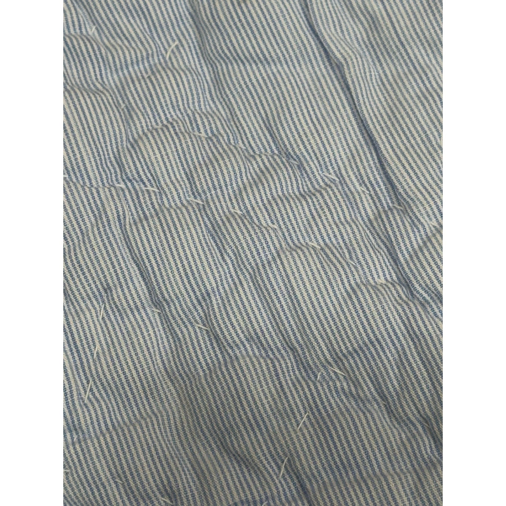 Antique Double Wedding Ring Quilt – Hand Pieced & Hand Quilted – 87 x 84 – Scalloped Edge – Pastel Feedsack Cotton – Queen/Full Bedspread