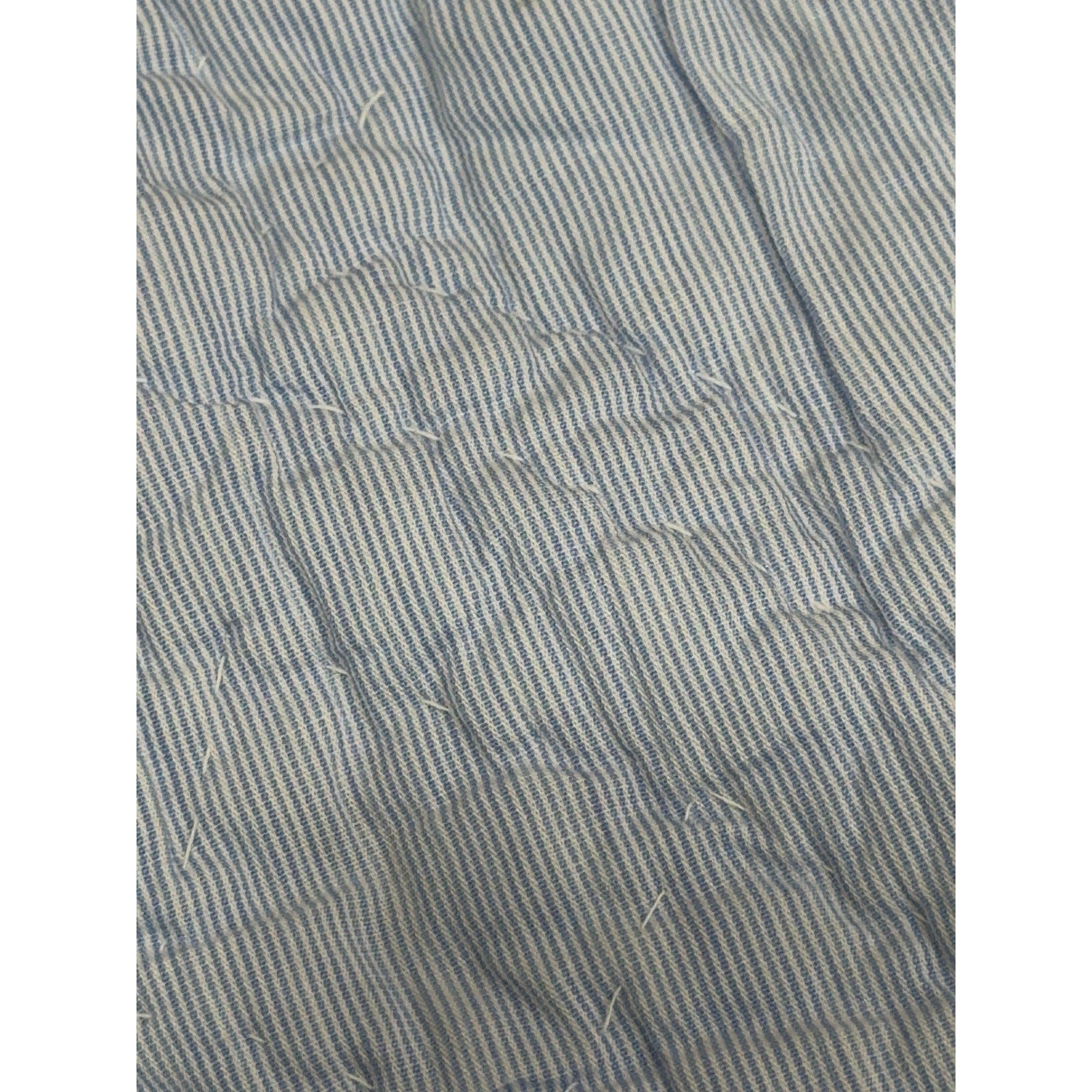 Antique Double Wedding Ring Quilt – Hand Pieced & Hand Quilted – 87 x 84 – Scalloped Edge – Pastel Feedsack Cotton – Queen/Full Bedspread