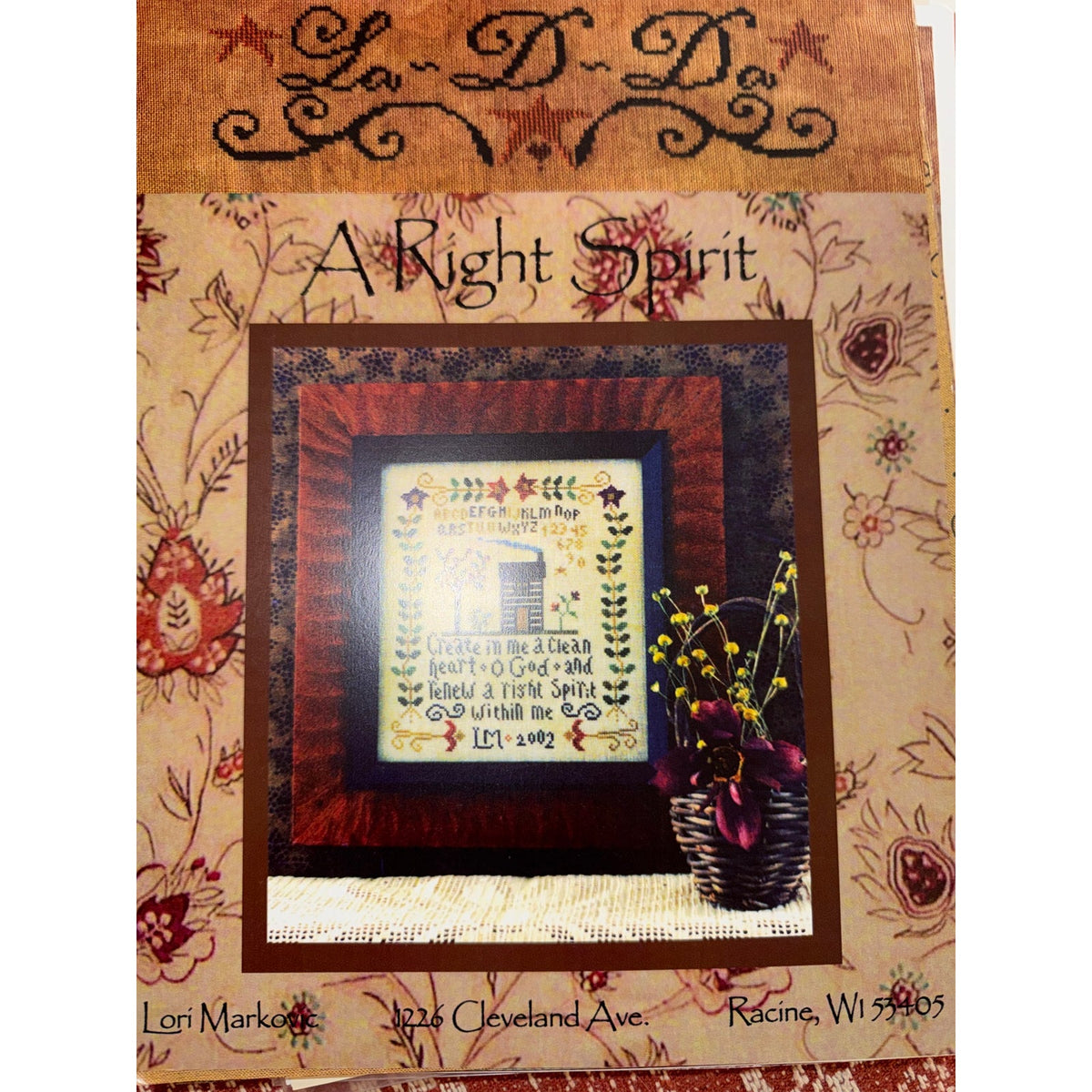 La-D-Da A Right Spirit Cross Stitch Primitive Sampler NOS