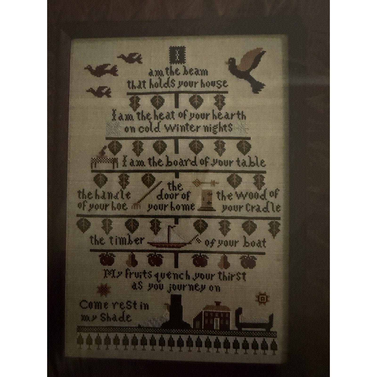 Carriage House Samplings THE TREE SPEAKS Sampler Cross Stitch Pattern Verse