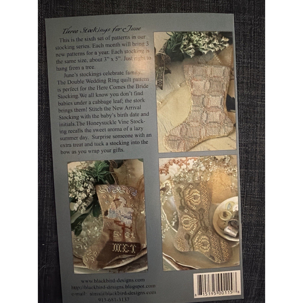Blackbird Designs Glorious June Three Stockings Pattern BBD OOP