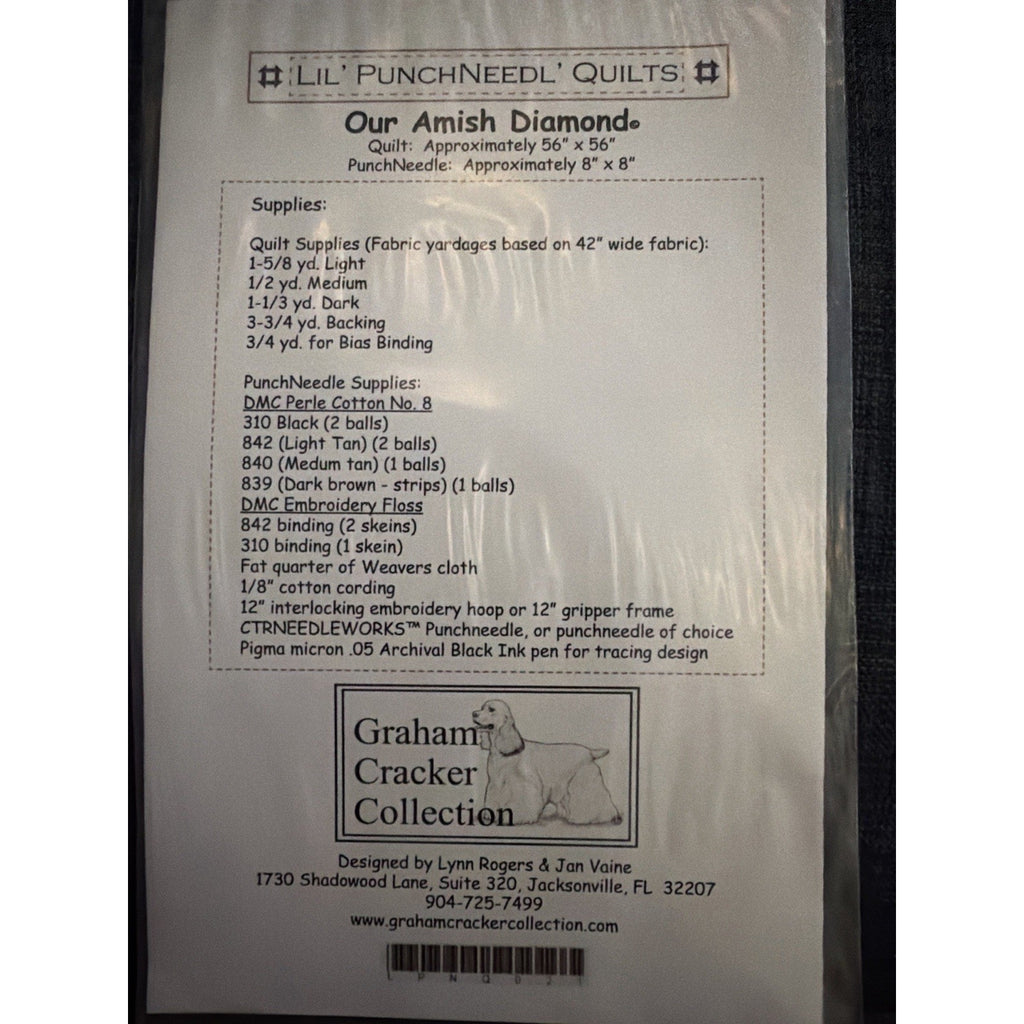 Our Amish Diamond Quilt Punch Needle Pattern Graham Cracker LPNQ021