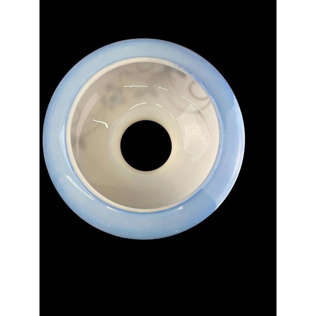 Attributed Falkenstein Blue Opaline Gone With the Wind Dual Light Hurricane Lamp