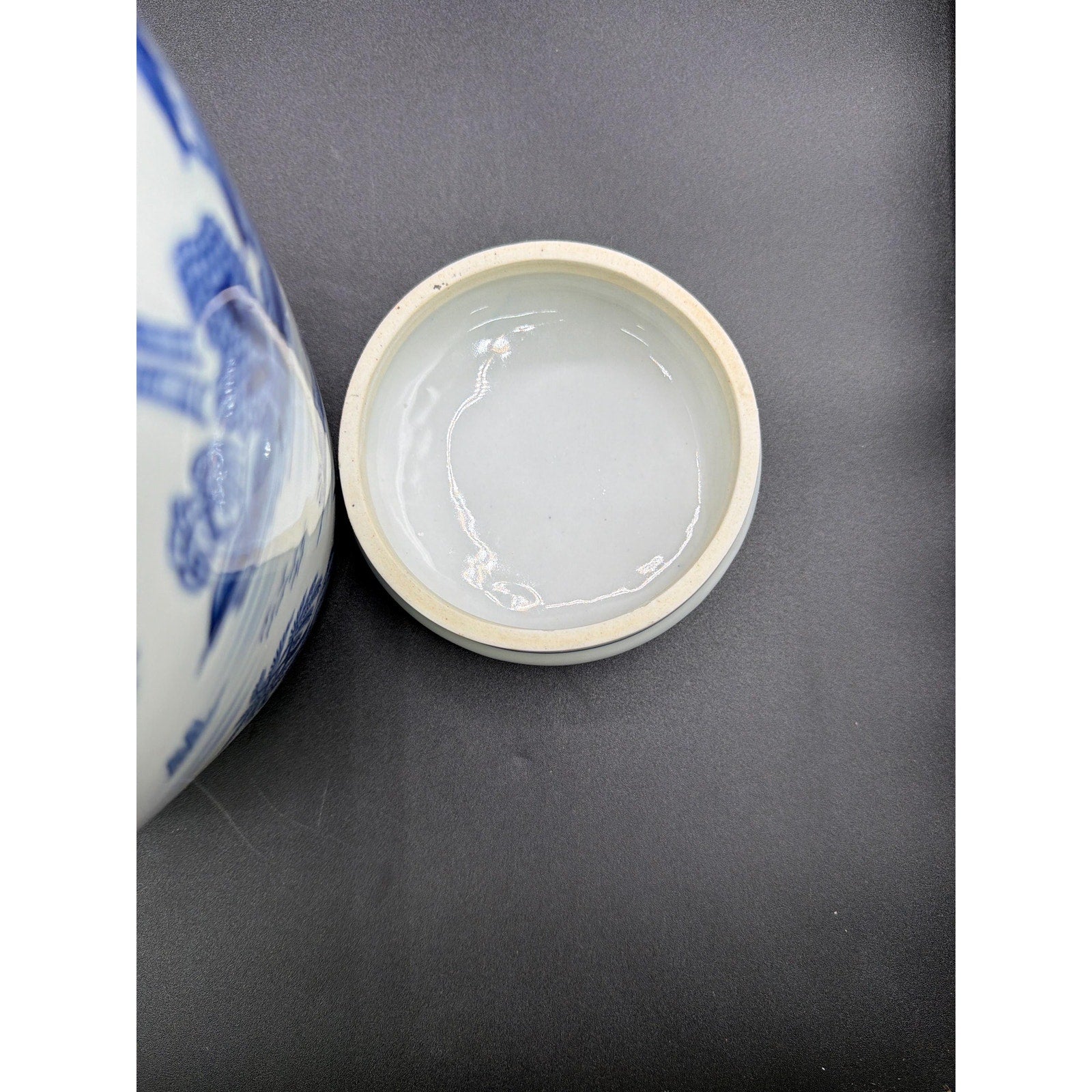 Large Vintage Blue White Chinoiserie Ginger Jar – 10 Landscape Vase