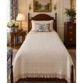 Vintage Bates Queen Elizabeth Twin Bedspread Ivory Matelasse 78 x 110 – main view