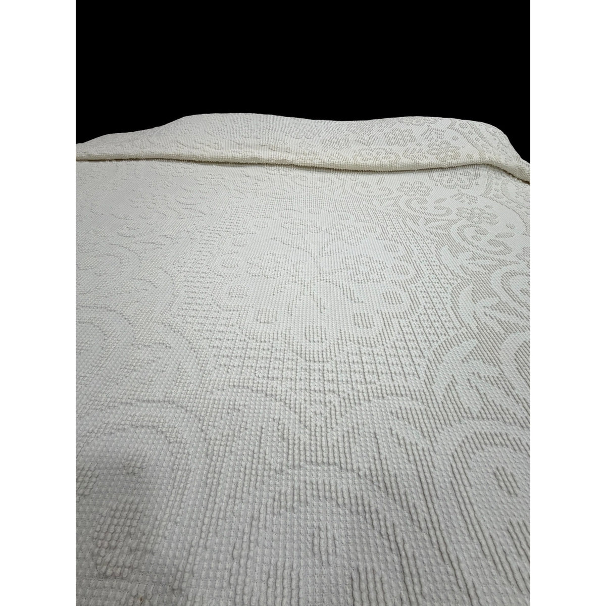 Vintage Candlewick Bedspread Concord Mills White Full Size 92 x 106 Fringe – additional view 5