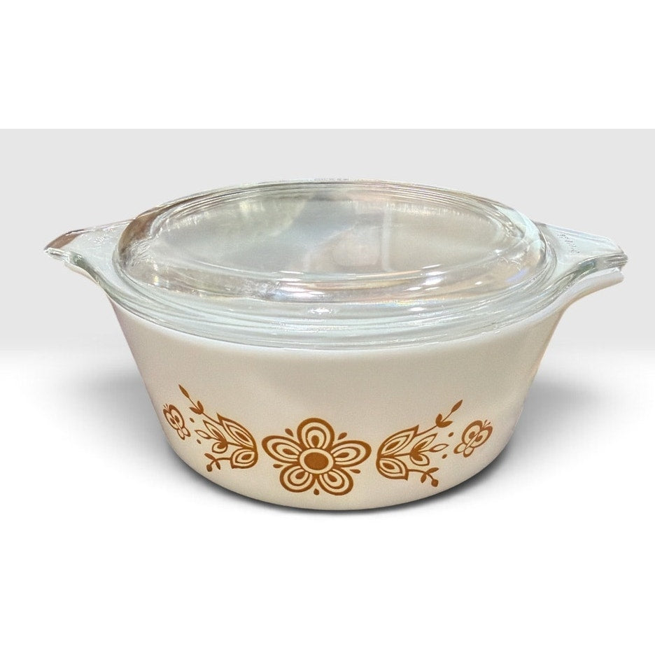 Vintage Pyrex Butterfly Gold 472-B Casserole Dish with Lid 750 mL 1970s – additional view 2