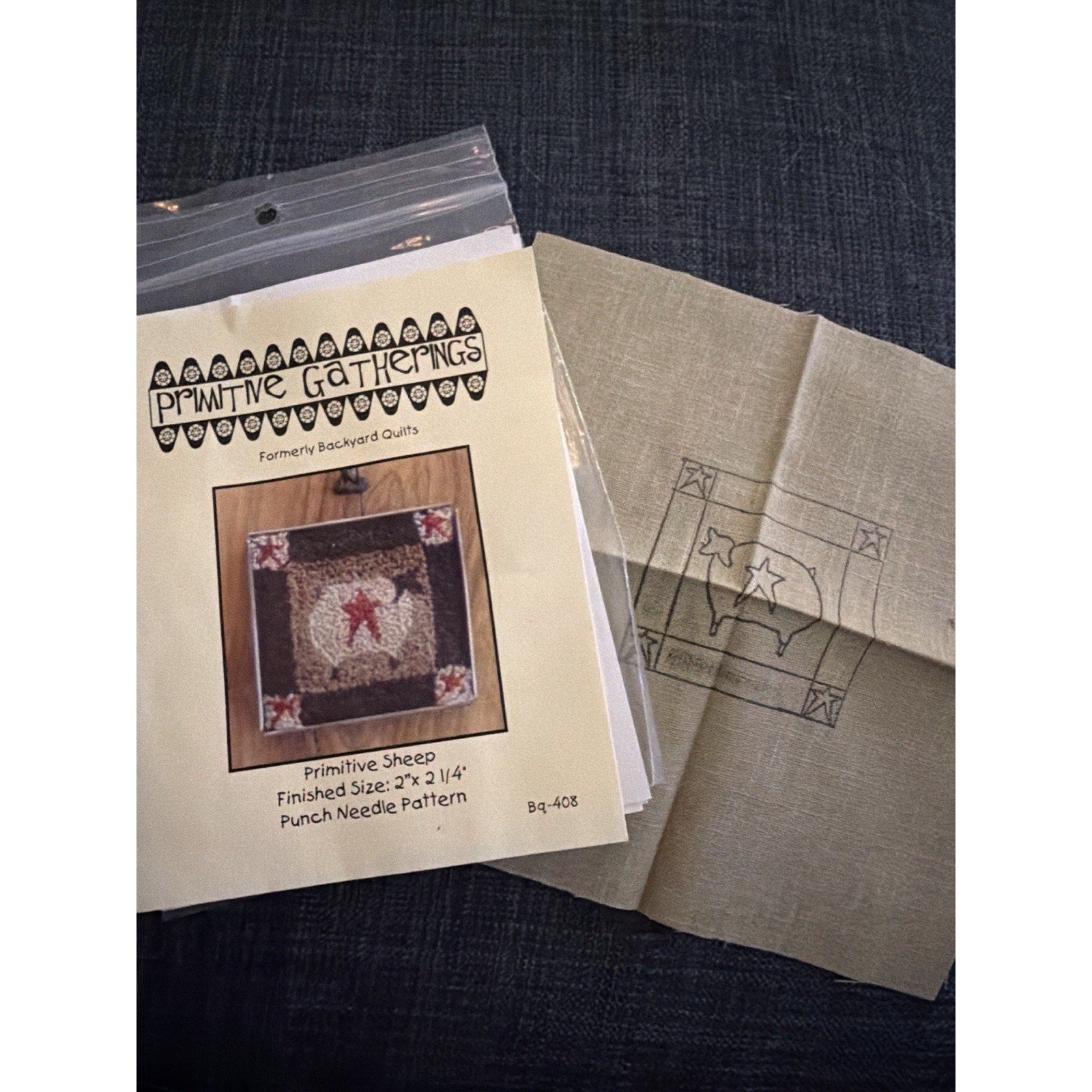 Primitive Gatherings Punch Needle Pattern Primitive Sheep BQ-408 NOS 2x2.25