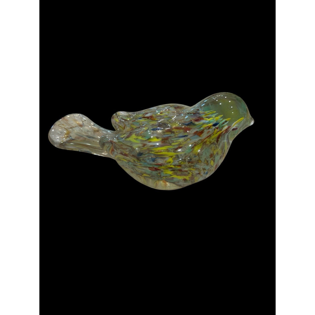 Beautiful Multi Colored Wales Art Glass Bird Figurine/Paperweight