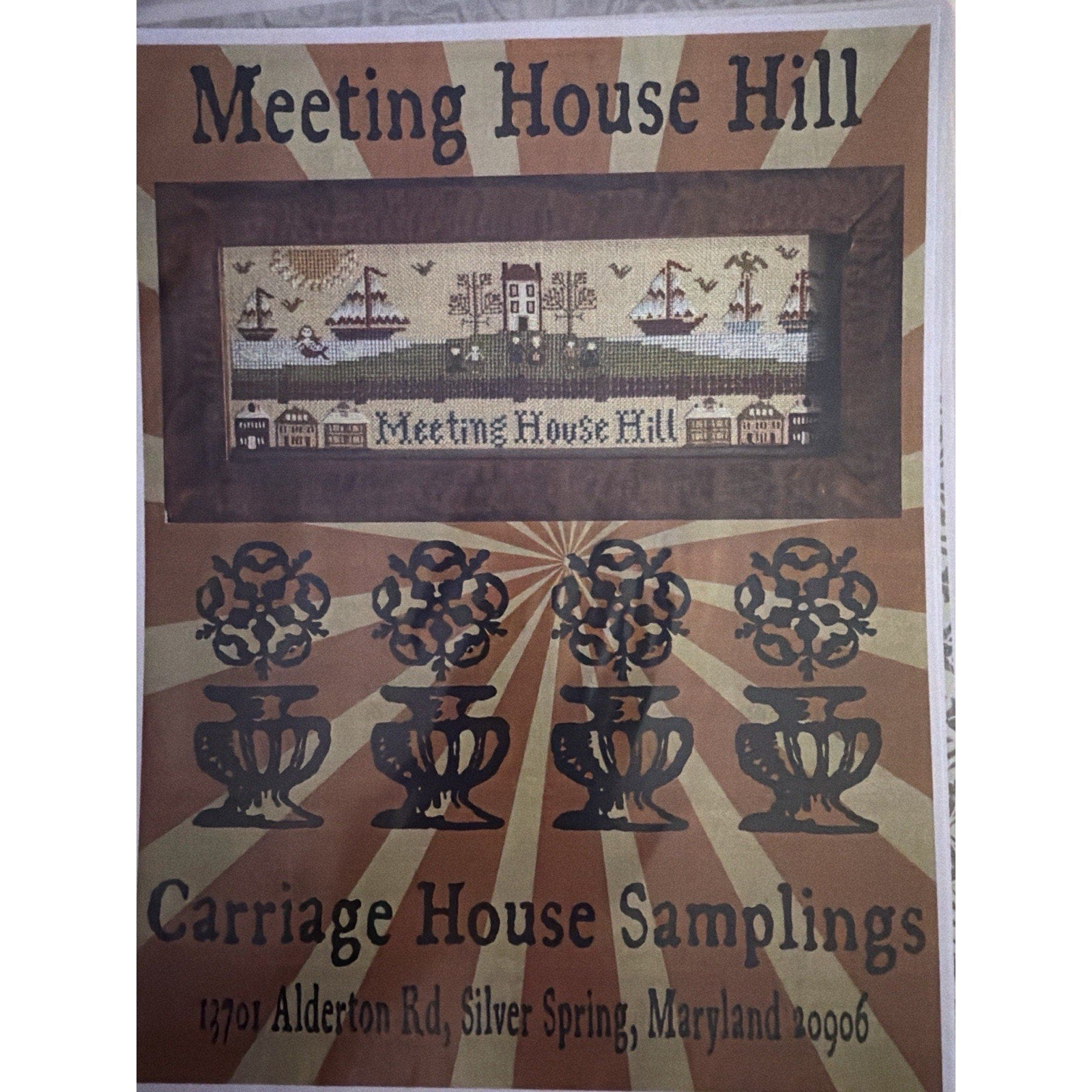 Carriage House Samplings Meeting House Hill Cross Stitch Pattern Sampler
