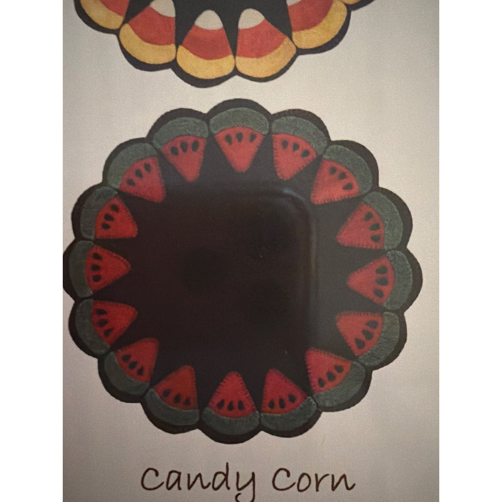 Lily Anna stitches Candy Corn Fall Autumn wool applique pattern LAS200