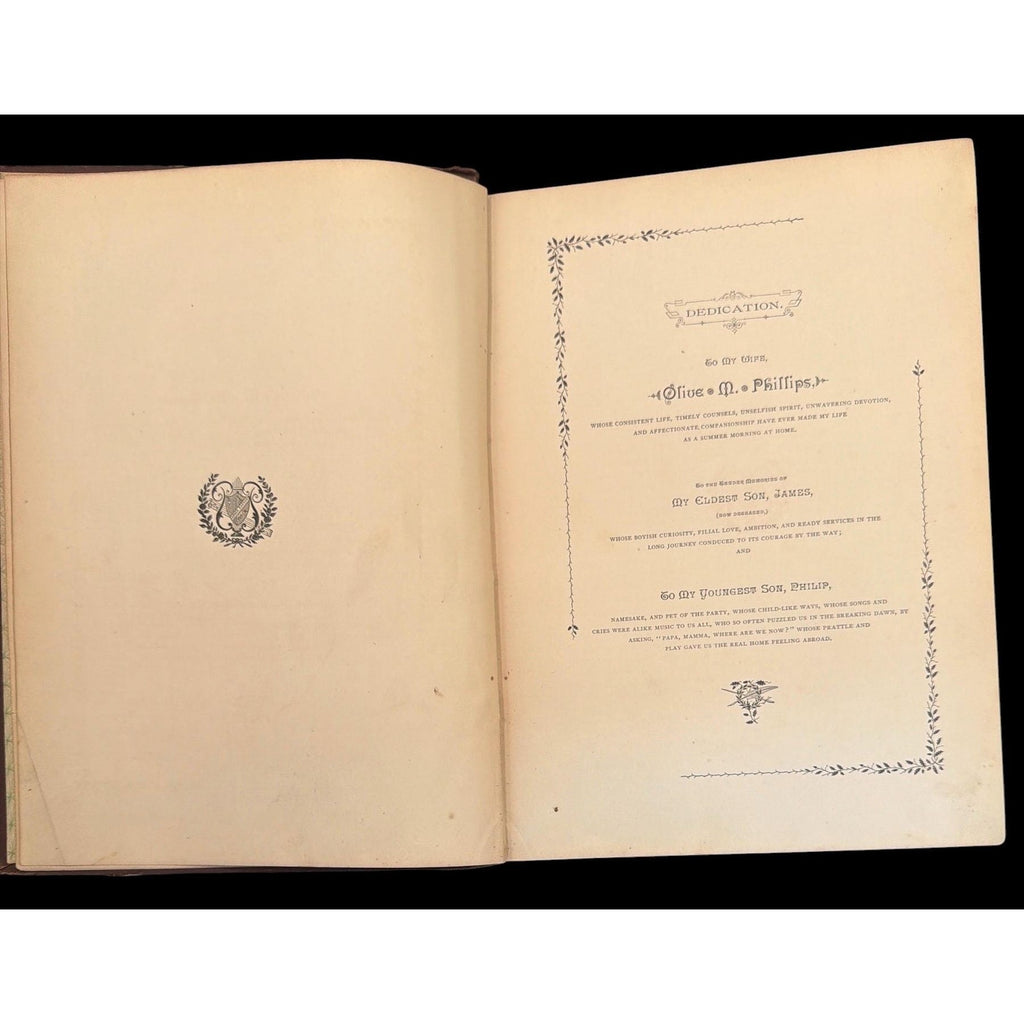 Antique 1887 Around the World with Philip Phillips Illustrated Travel Book Victorian Decorative Book