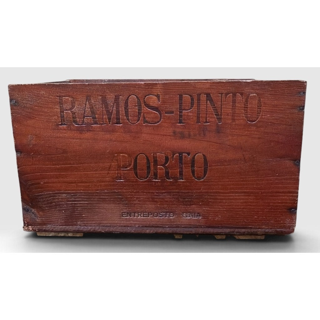 Vintage Ramos Pinto Porto Engraved Wooden Wine Crate Portugal 16 Inch – additional view 3