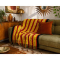 The Sunfire Afghan Vintage 1970s Crochet Geometric Blanket 70 x 54 – main view