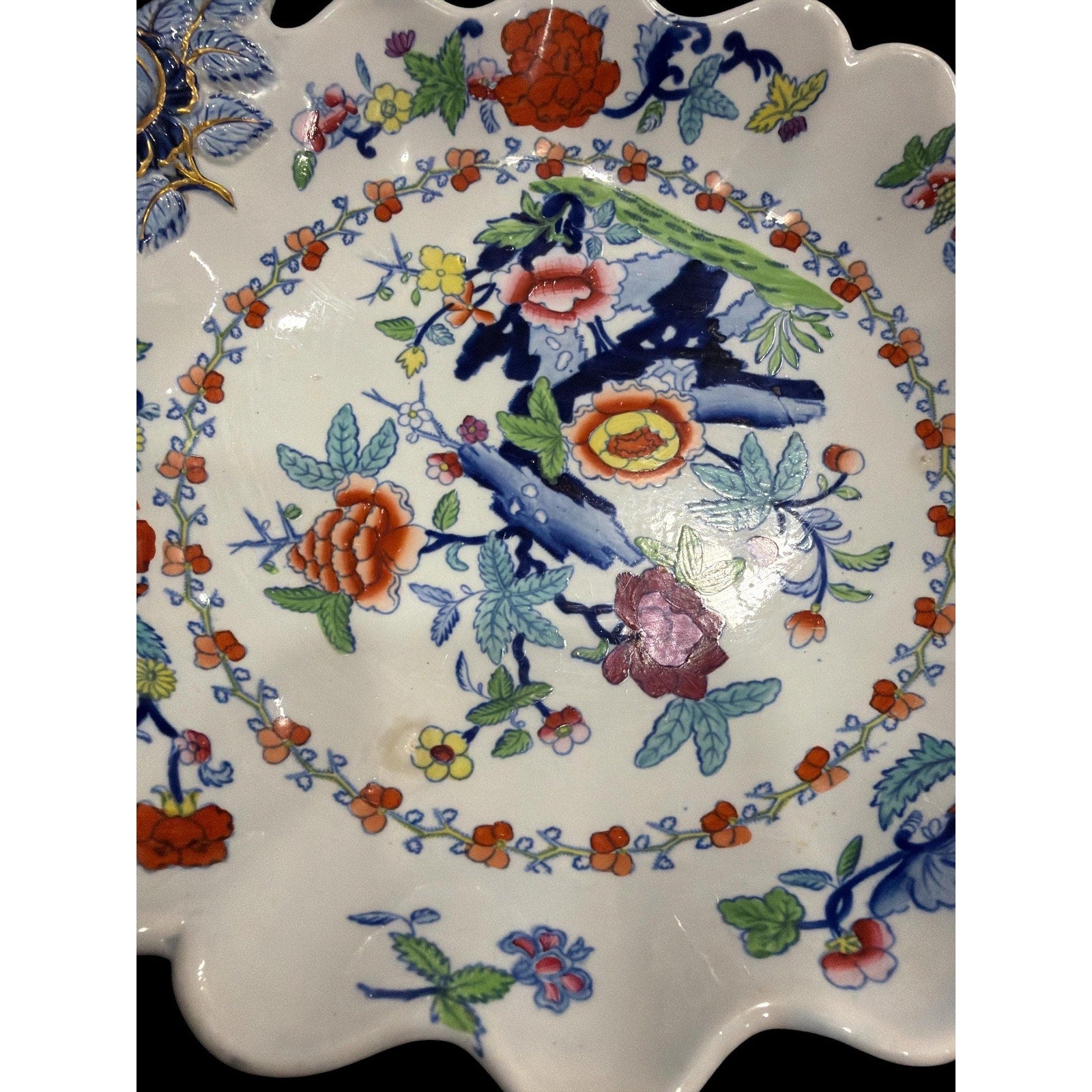 Antique Doulton Burslem Plate Victorian Floral Imari Style England