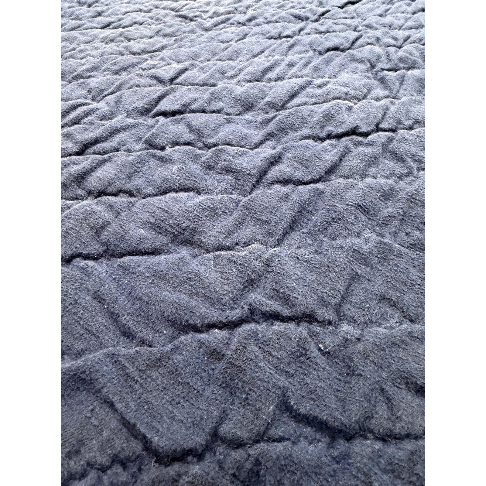 Antique Hand Pieced Wool Quilt: Primitive Folk Art Textile, Flannel Backing (77x64)