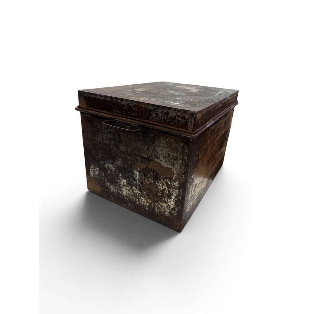 Antique CAKE Tin Box | Rustic Farmhouse Kitchen Storage, Metal Pantry Accent