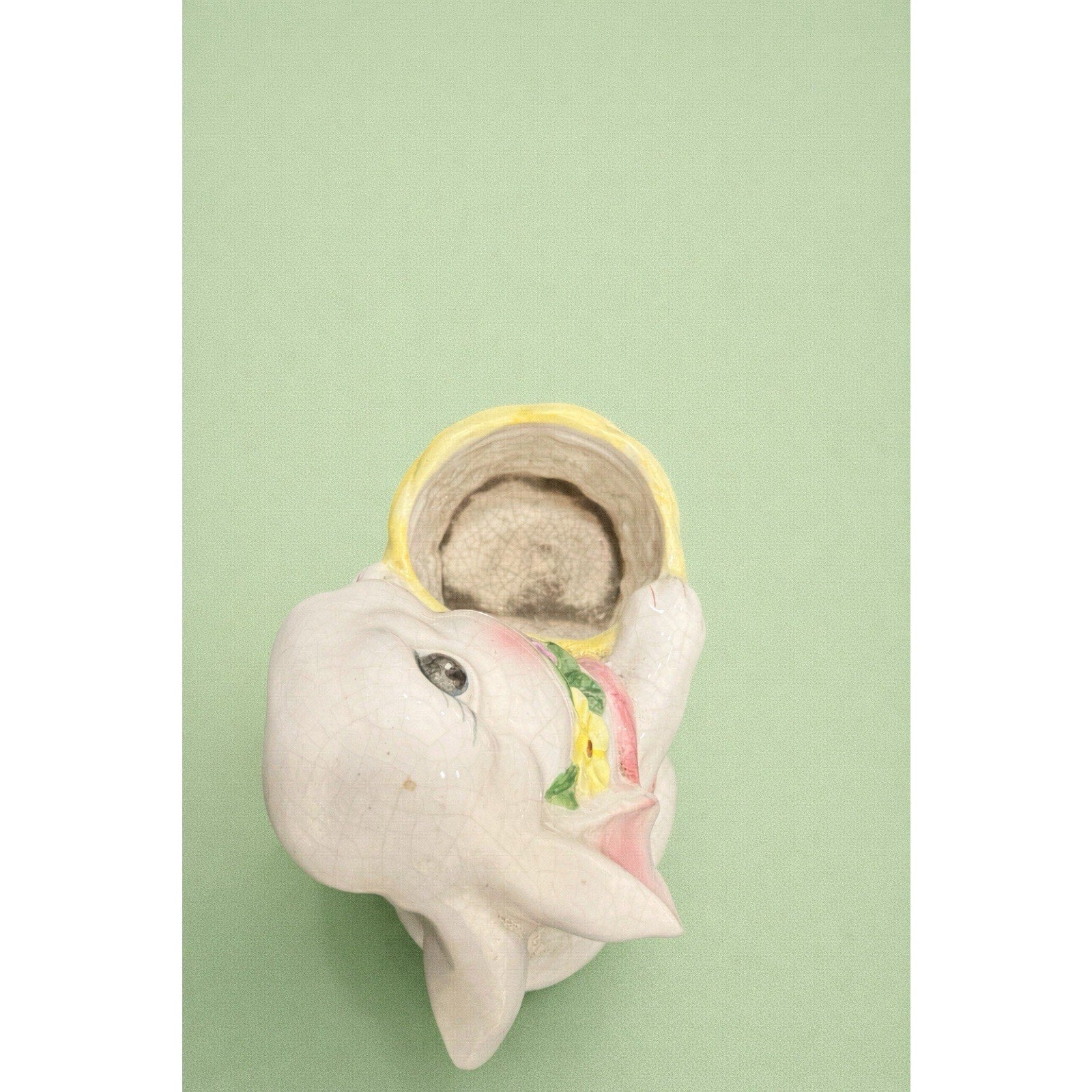 Vintage Ceramic Rabbit Planter | Mid-Century Easter Bunny Basket