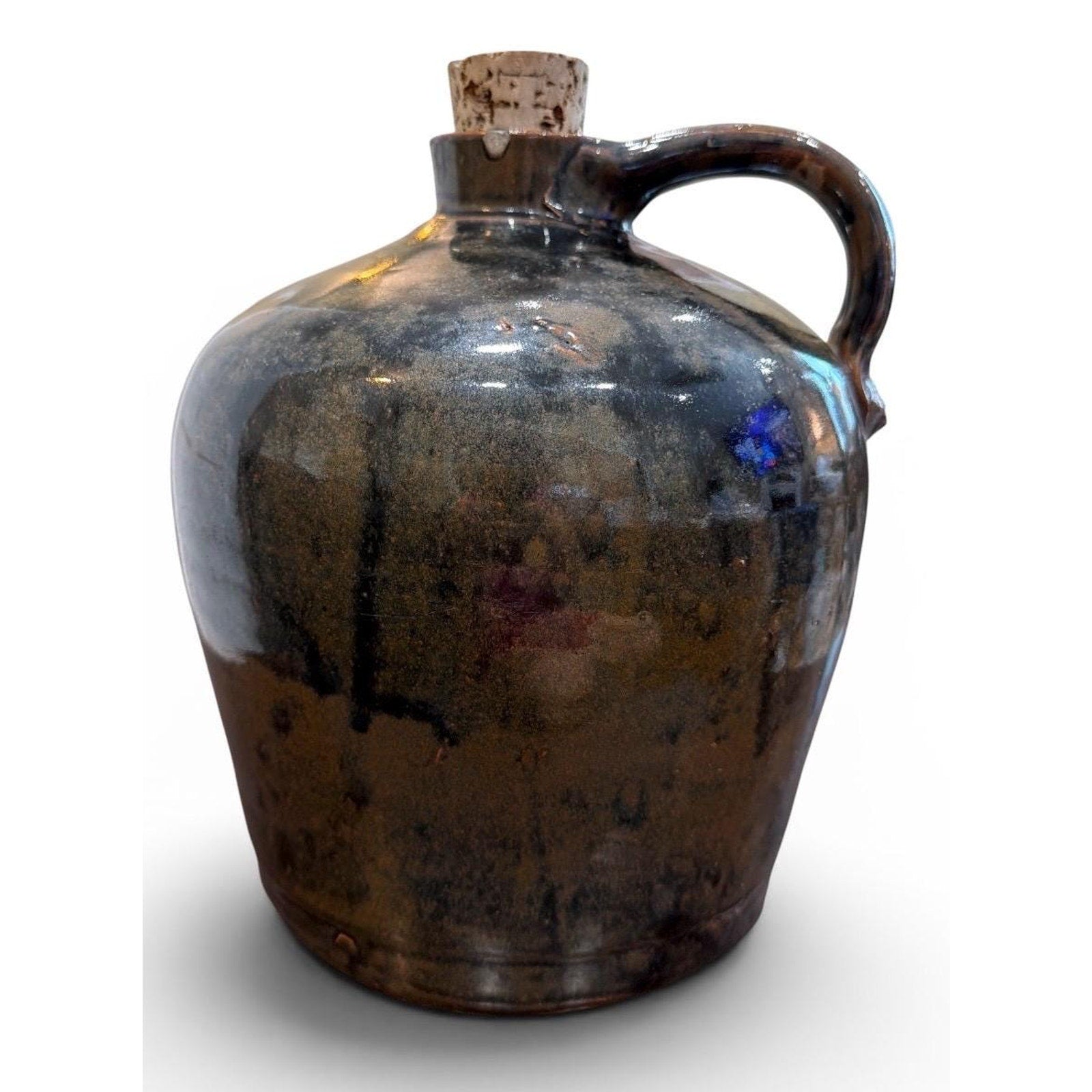 Large Studio Stoneware Jug Primitive Pottery NC Appalachian Handmade