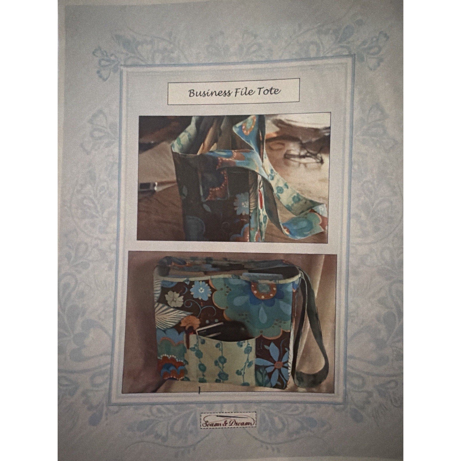 Seams & Dreams Business File Tote Pattern SND433 Purse Bag