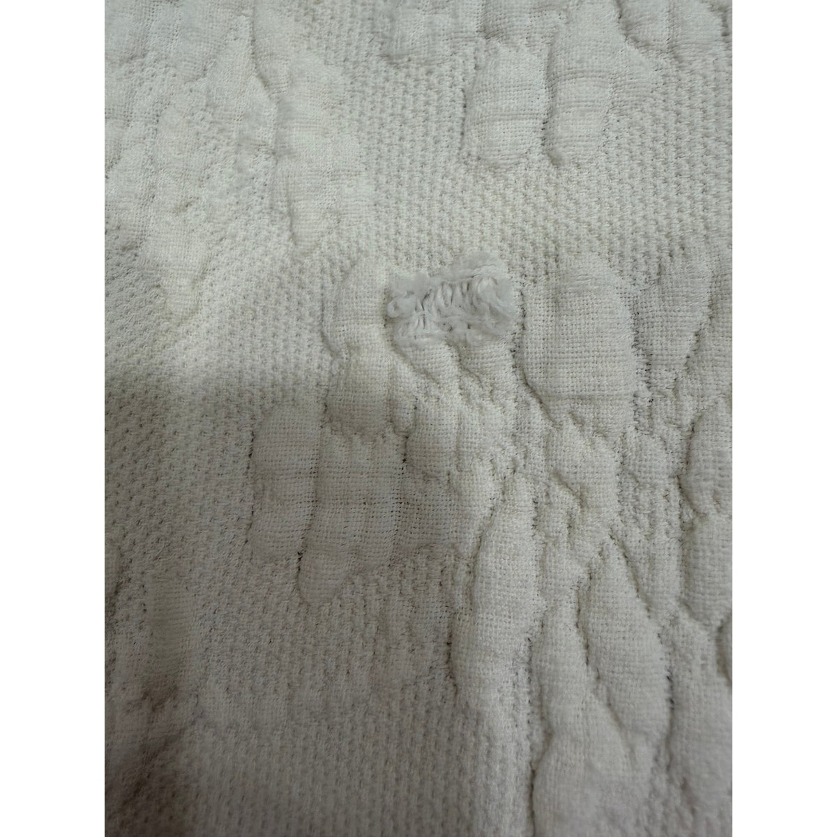 Vintage Bates Queen Elizabeth White Cotton Bedspread Full 94x110 Fringed
