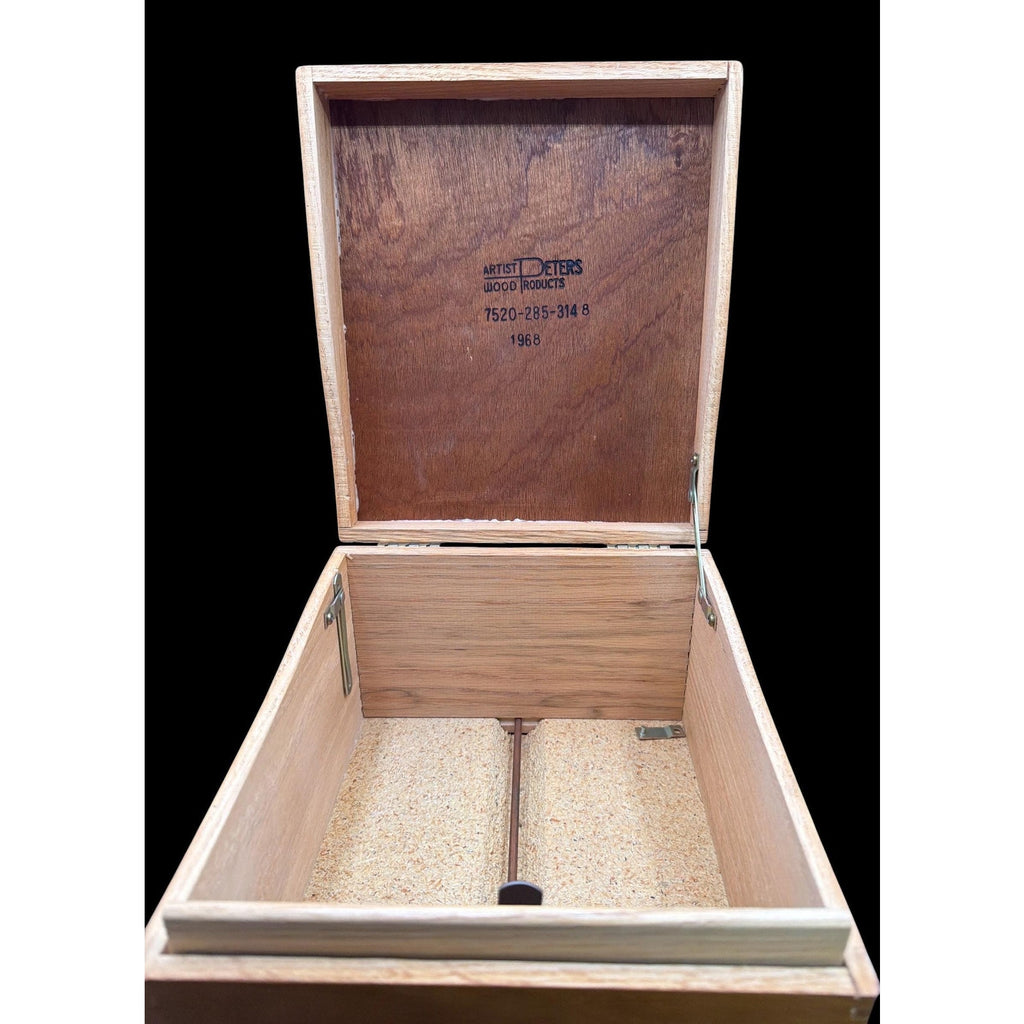 Vintage 1968 Wooden Recipe Box: Dovetail Farmhouse Kitchen Organizer