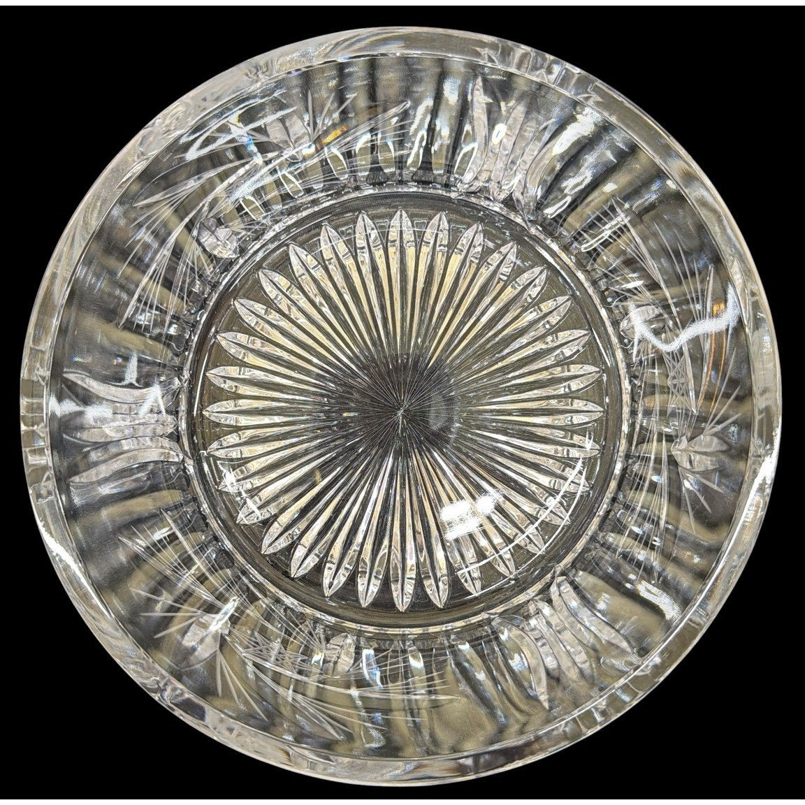 Vintage Heavy Cut Crystal Bowl 8” Starburst Centerpiece 4.25 Lbs – additional view 8