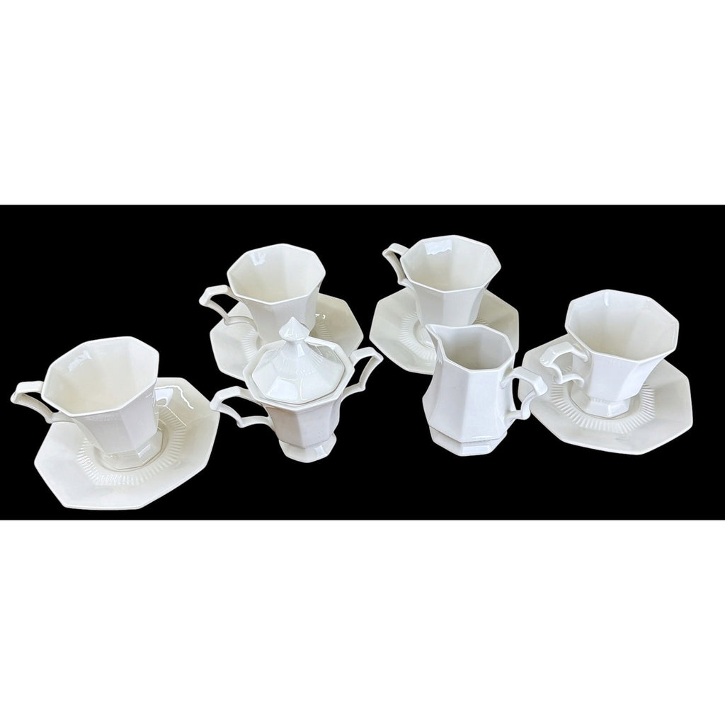 Vintage Independence White Ironstone Interpace Japan 11 Pc Tea Coffee Set – additional view 2