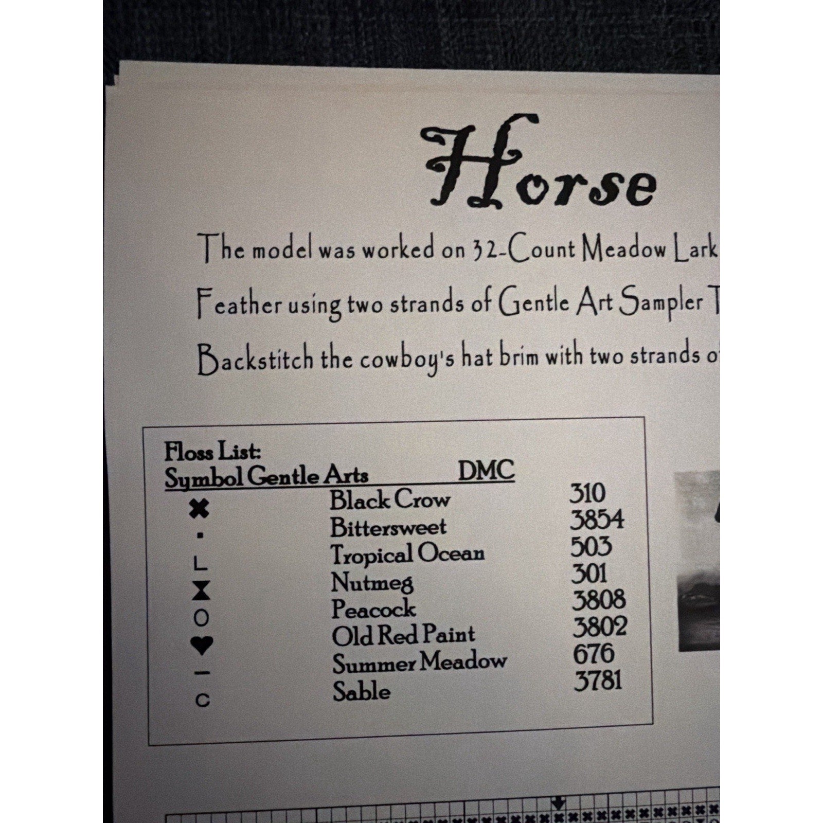 Carriage House Samplings Horse Cross Stitch Pattern Primitive
