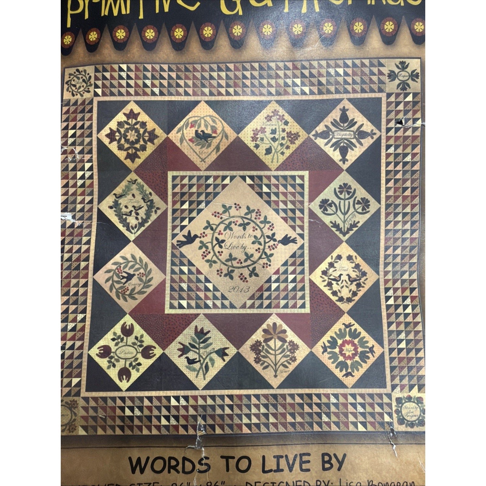 Primitive Gatherings Words to Live By Rare Discontinued Wool Shop Kit