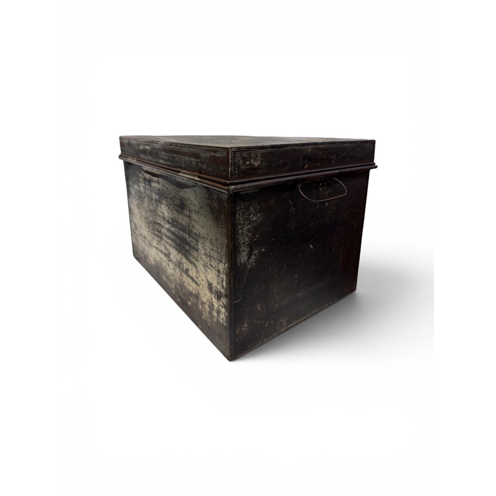 Antique CAKE Tin Box | Rustic Farmhouse Kitchen Storage, Metal Pantry Accent