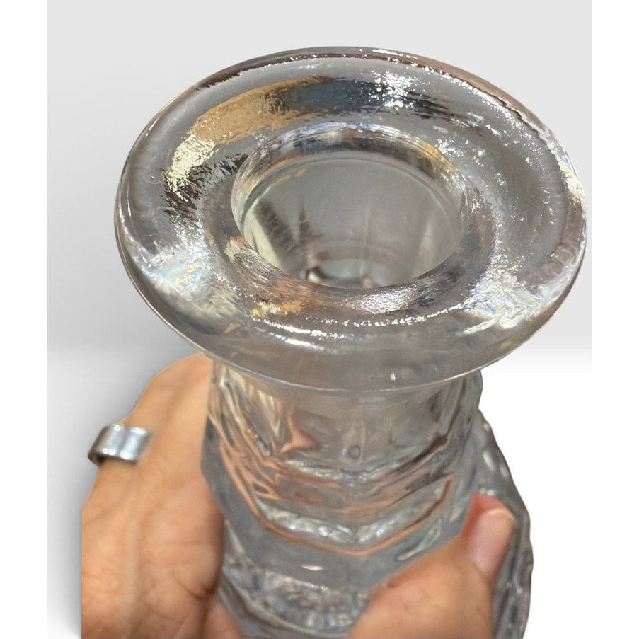 Vintage Prussian Form Glass Liquor Decanter Three Ring Neck Large Stopper – additional view 5