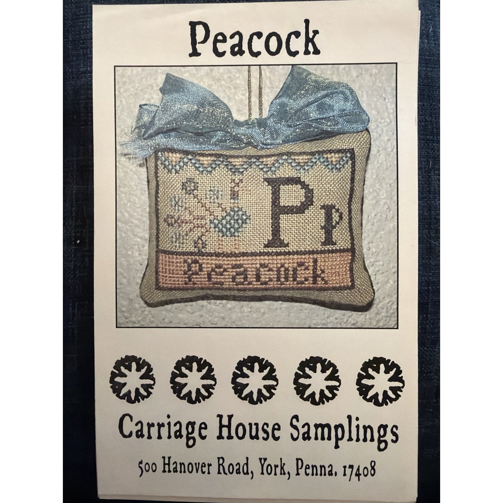 Carriage House Samplings Peacock Cross Stitch Pattern Ornament