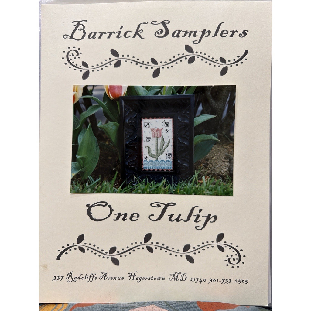 Barrick Samplers One Tulip Cross Stitch Pattern Primitive Floral