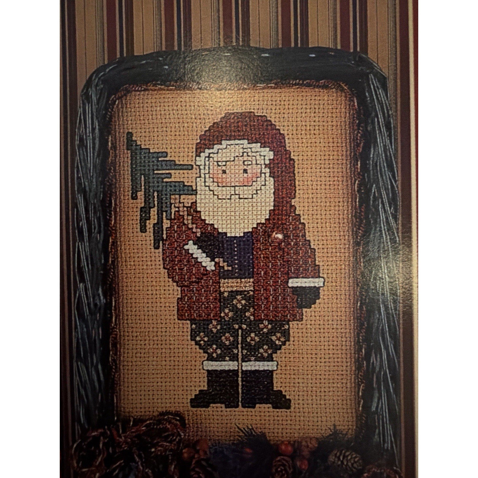Needle Love Tweed Twinkle Santas #41 Primitive Santa Cross Stitch Pattern