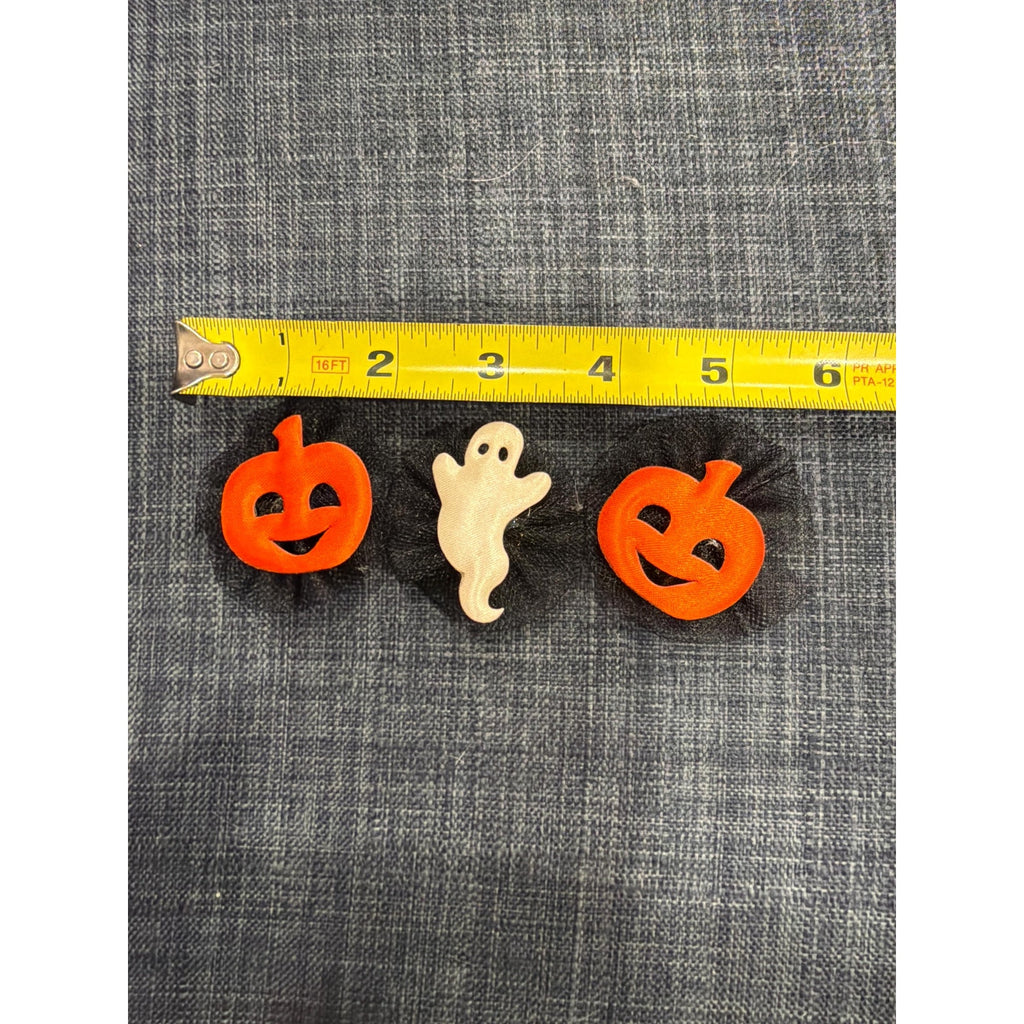 Vintage Halloween Buttons Pumpkin Ghost Tulle Sewing Craft Set