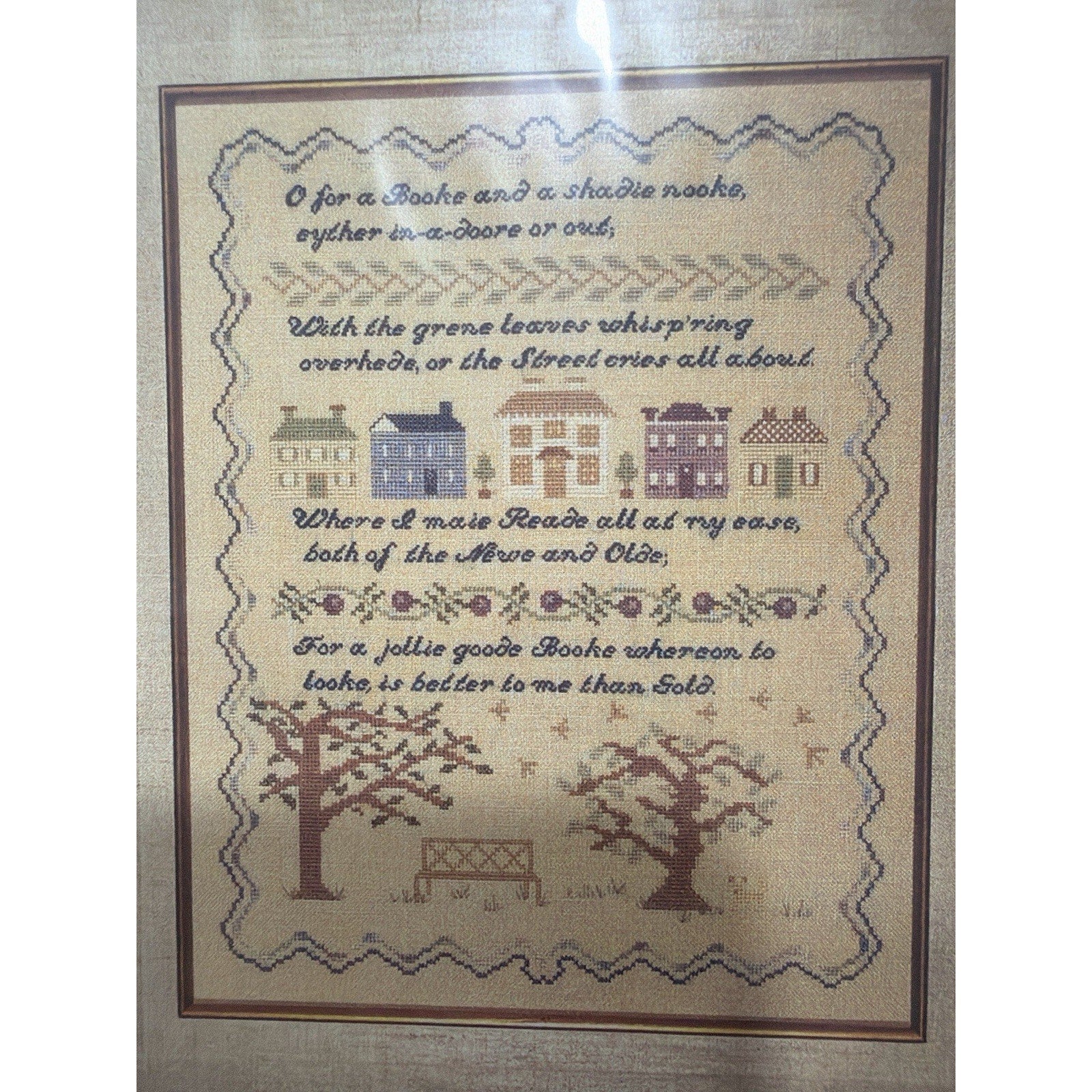 Whimsey & Wit O For a Book Sampler #404 Cross Stitch Pattern 2002