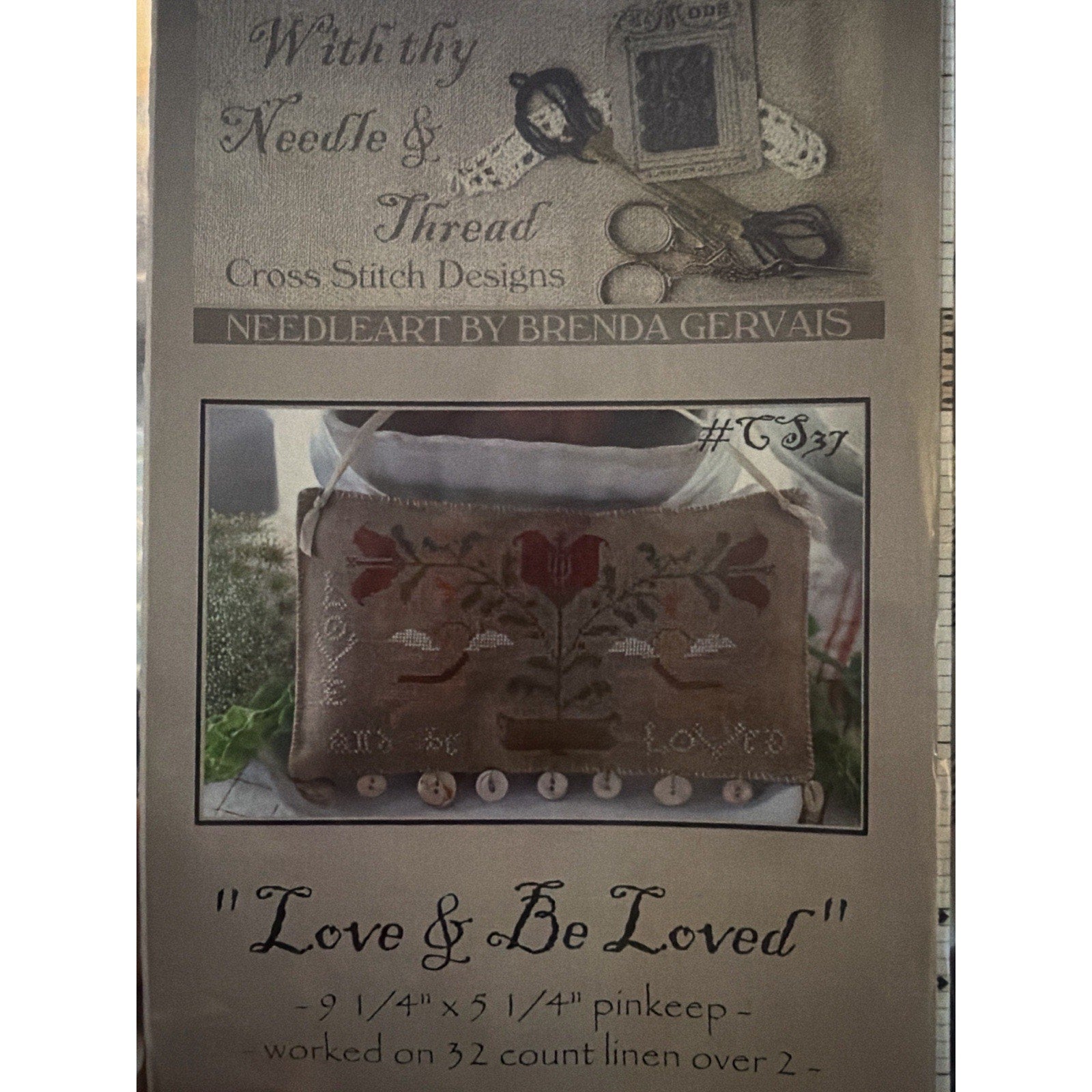 Brenda Gervais CS37 Love Be Loved OOP Rare WTNT Sampler Pattern