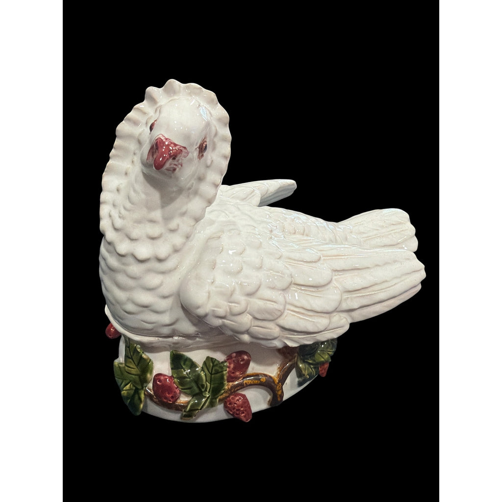Vintage Ceramic Turkey Trinket Box Covered Candy Dish Japanese Thanksgiving