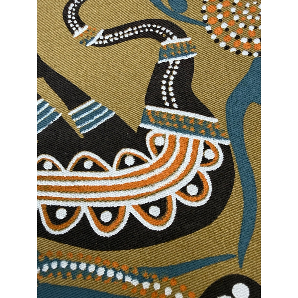 Original Michael Pinnole Aboriginal Dot Painting Signed Canvas Art 17 x 21