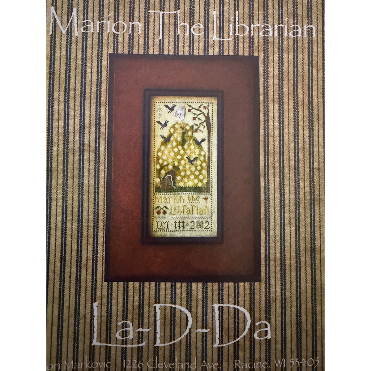 La-D-Da Marion the Librarian Cross Stitch Sampler NOS