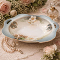 Antique RS Germany Porcelain Bowl Blue Gold Floral Handled Edwardian