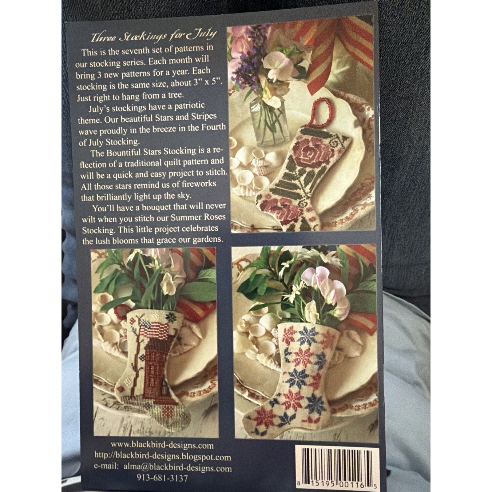 Star-Spangled Stockings Set Blackbird Designs Patriotic July CS Pattern Booklet